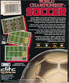 Box back cover for World Championship Soccer on the Microsoft DOS.