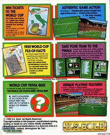 Box back cover for World Class Soccer on the Microsoft DOS.