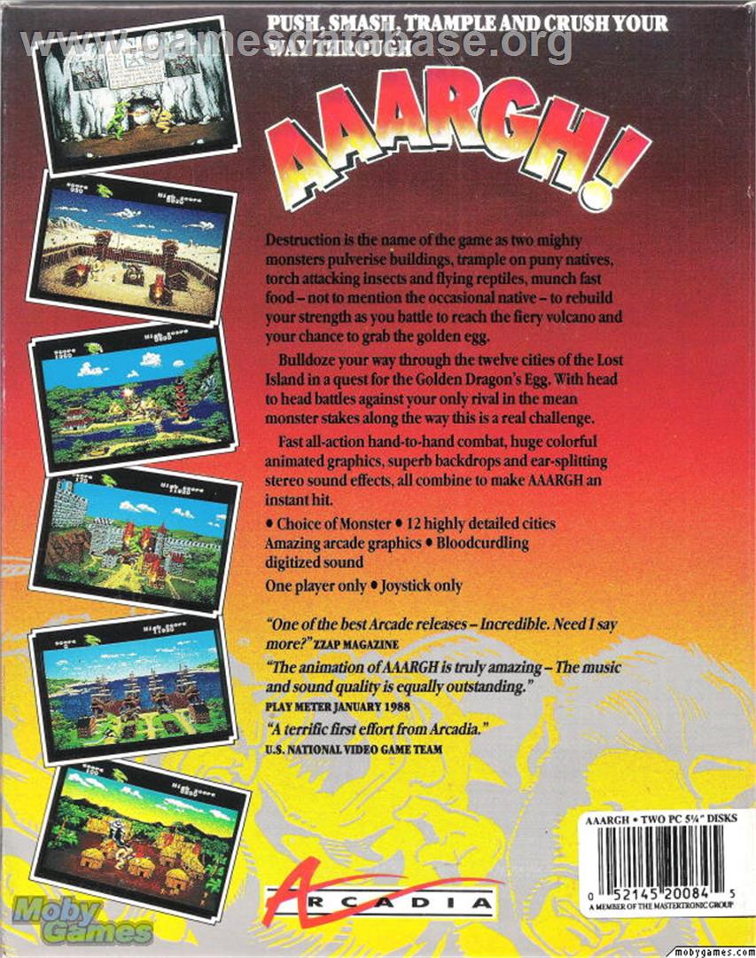 AAARGH! - Microsoft DOS - Artwork - Box Back
