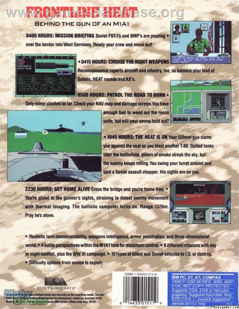 Abrams Battle Tank - Microsoft DOS - Artwork - Box Back