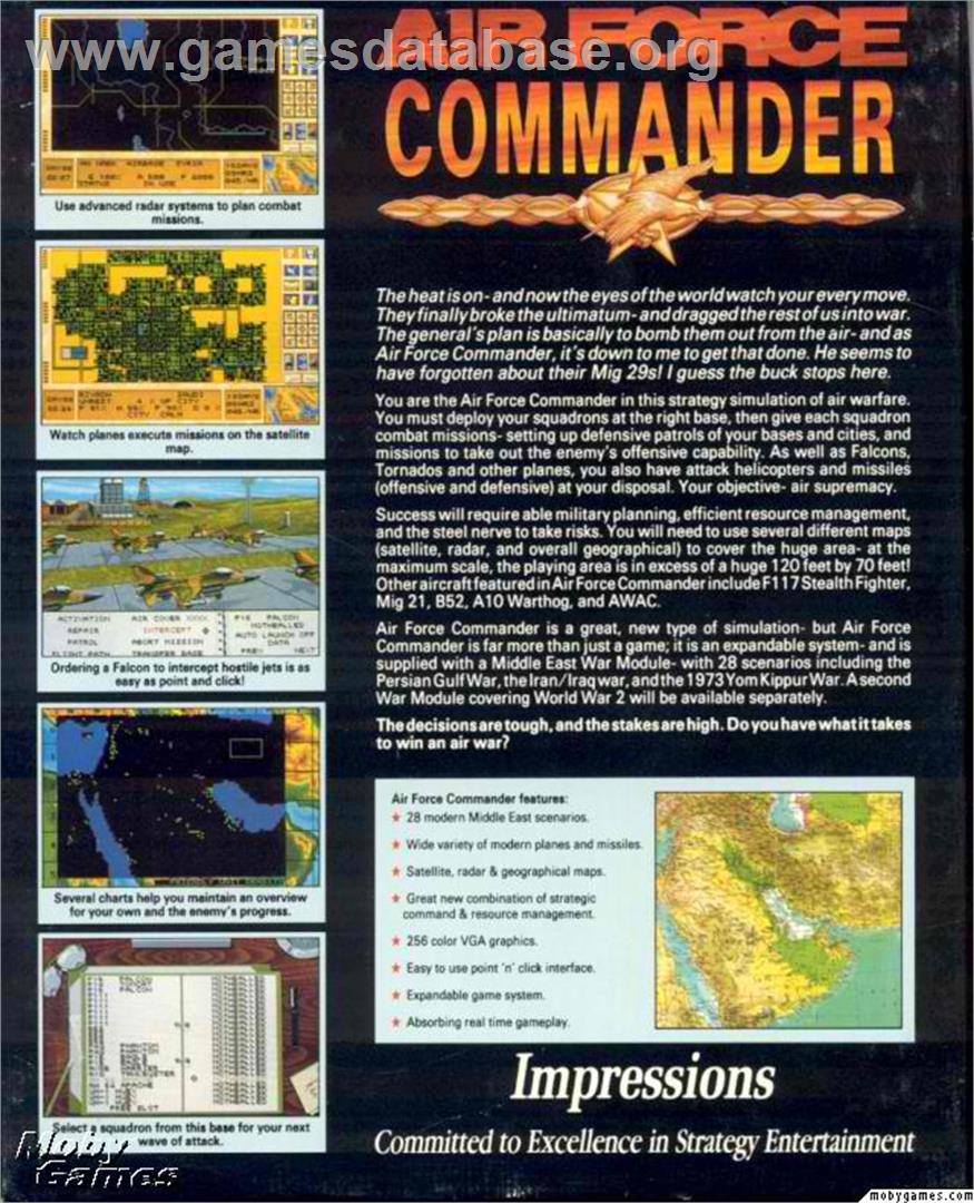 Air Force Commander - Microsoft DOS - Artwork - Box Back