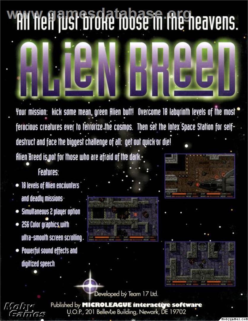 Alien Breed - Microsoft DOS - Artwork - Box Back