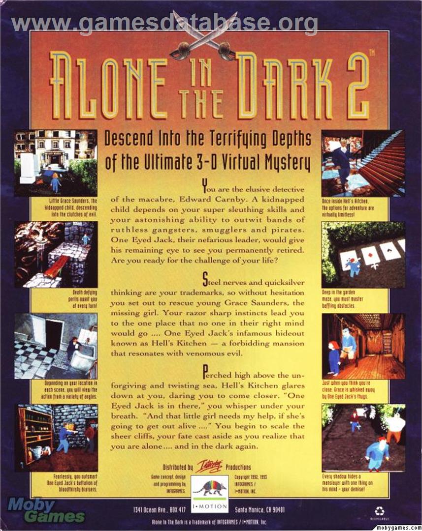Alone in the Dark 2 - Microsoft DOS - Artwork - Box Back