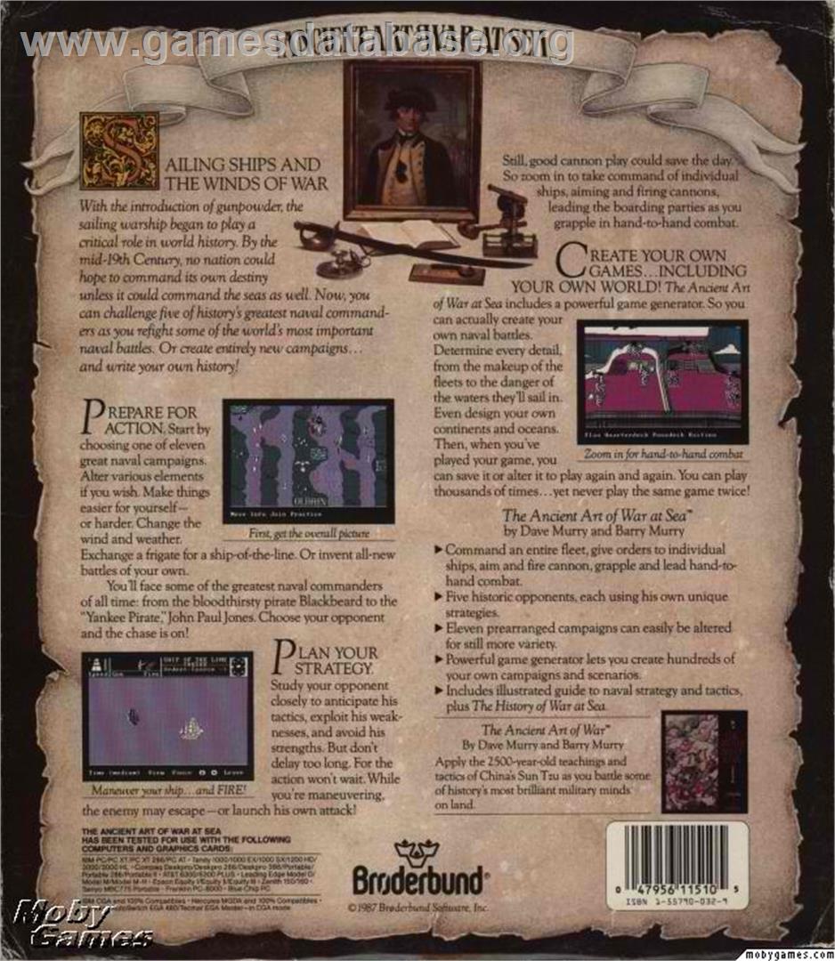 Ancient Art of War at Sea - Microsoft DOS - Artwork - Box Back