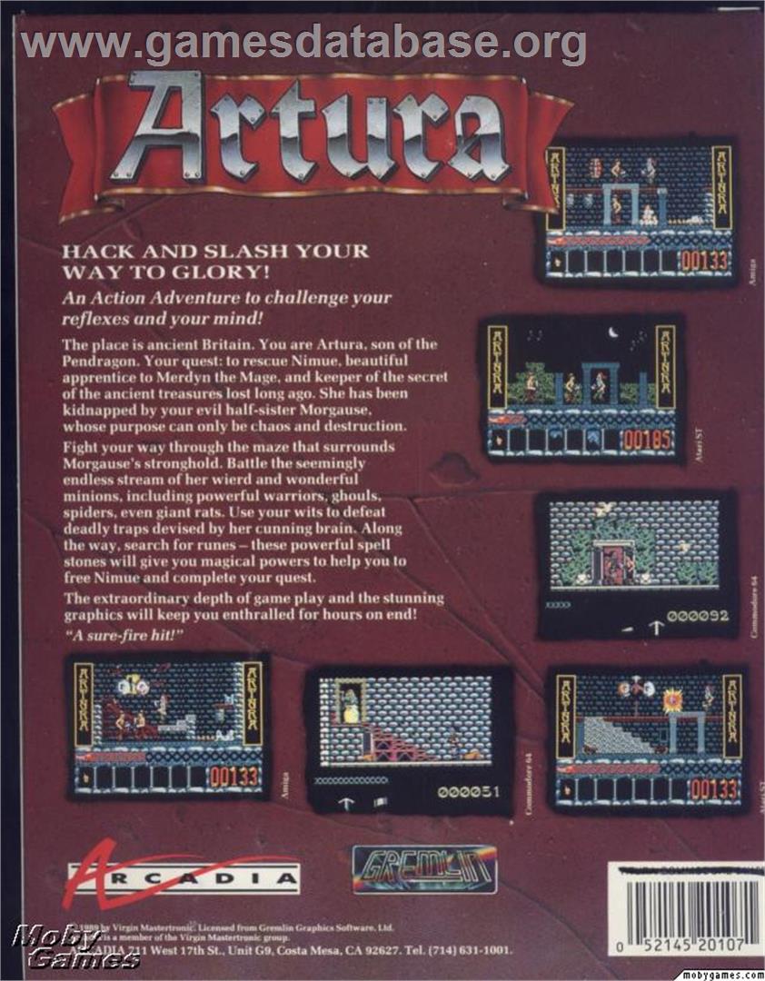 Artura - Microsoft DOS - Artwork - Box Back