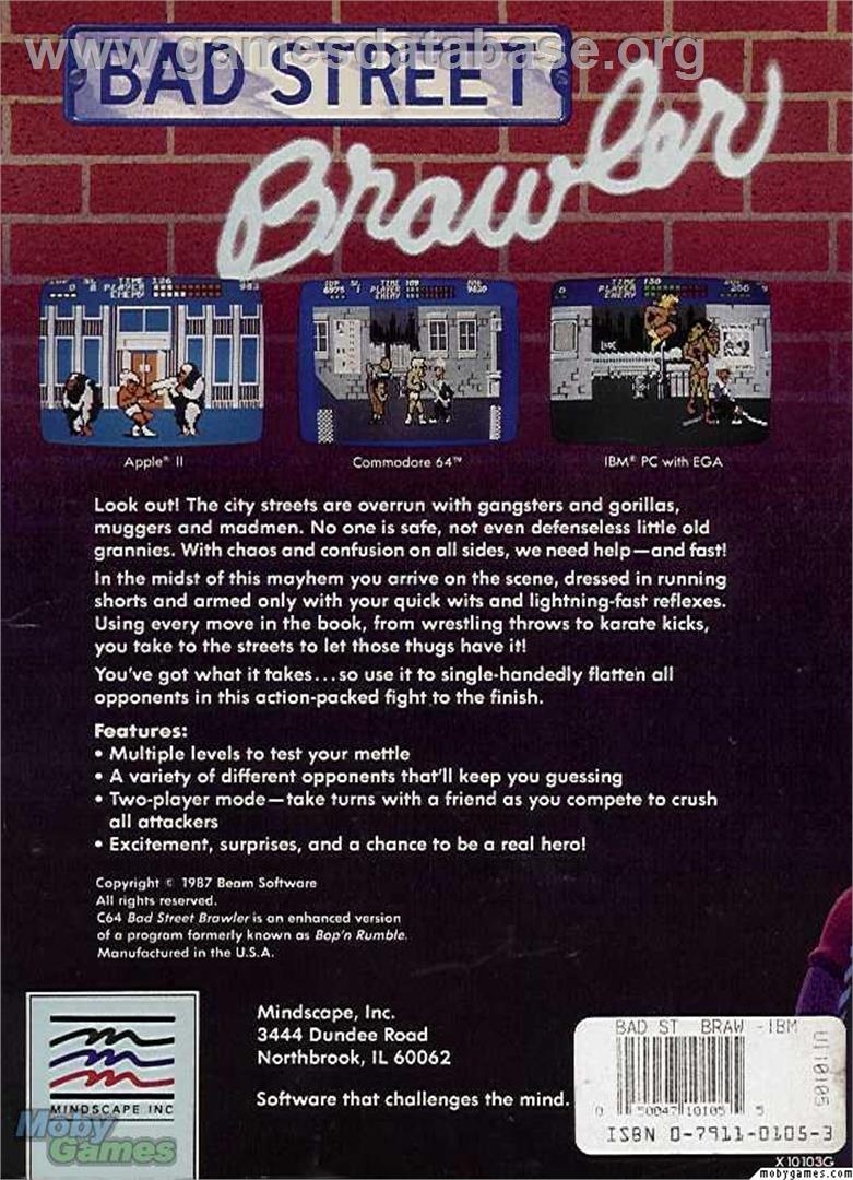Bad Street Brawler - Microsoft DOS - Artwork - Box Back