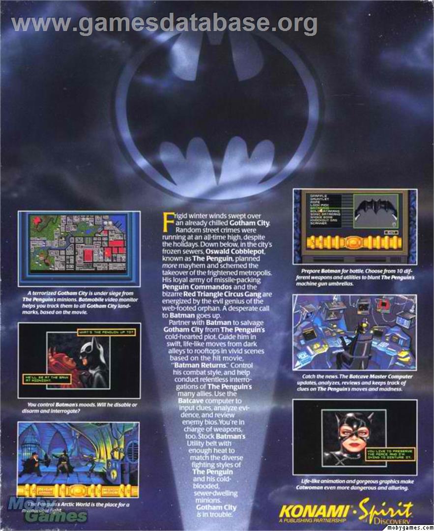 Batman Returns - Microsoft DOS - Artwork - Box Back