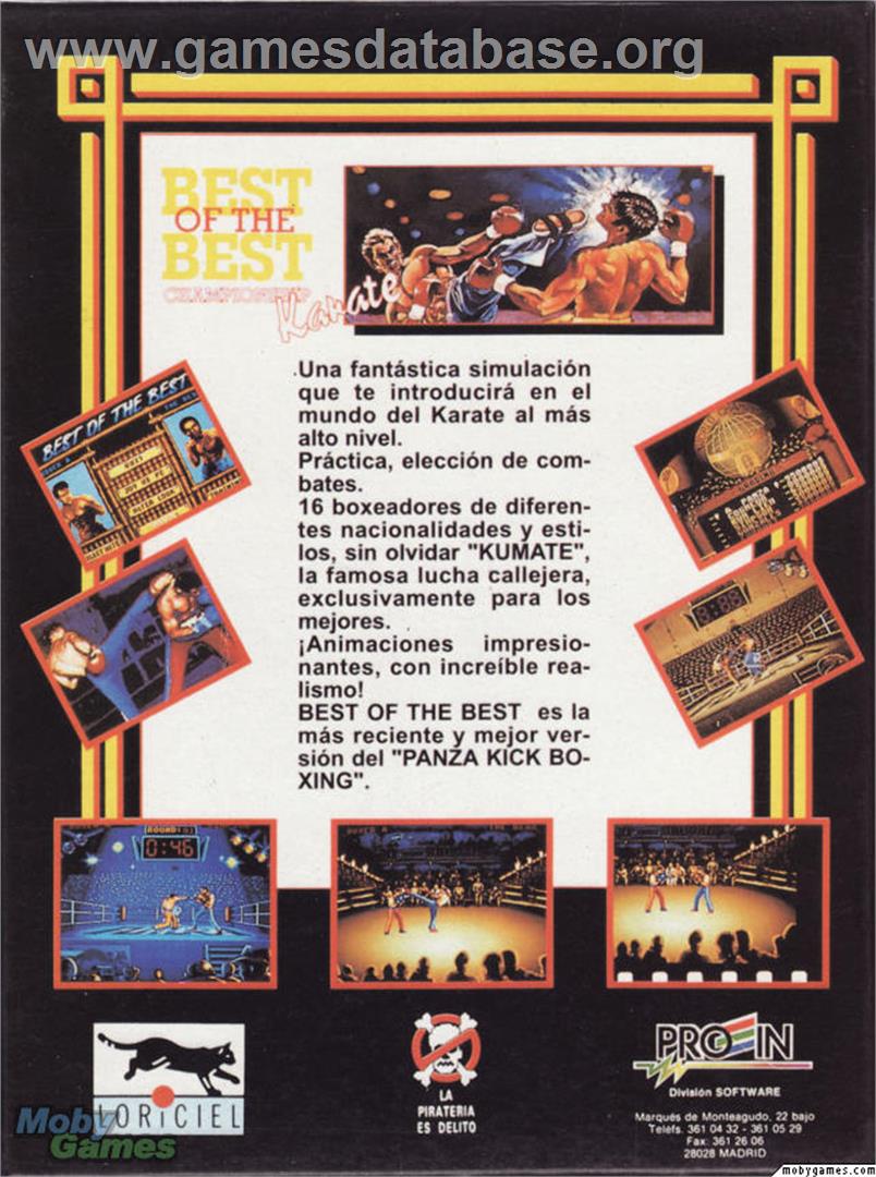 Best of the Best Championship Karate - Microsoft DOS - Artwork - Box Back