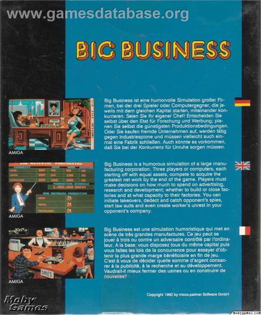 Big Business - Microsoft DOS - Artwork - Box Back