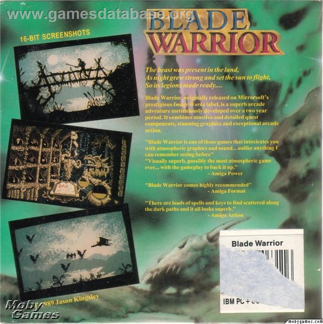 Blade Warrior - Microsoft DOS - Artwork - Box Back
