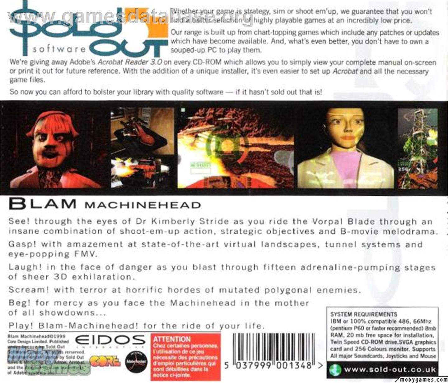 Blam! Machinehead - Microsoft DOS - Artwork - Box Back