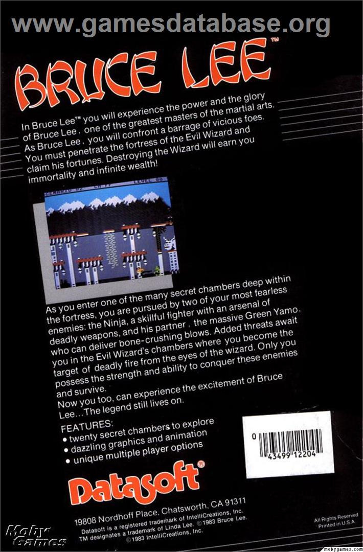 Bruce Lee - Microsoft DOS - Artwork - Box Back