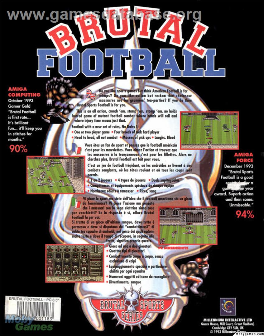 Brutal Sports Football - Microsoft DOS - Artwork - Box Back