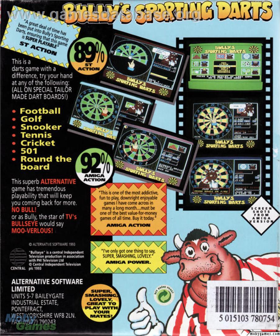 Bully's Sporting Darts - Microsoft DOS - Artwork - Box Back