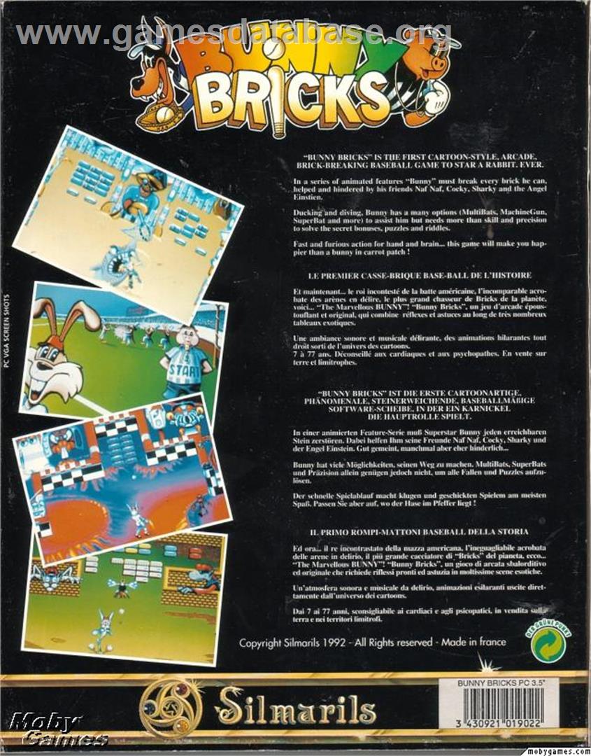 Bunny Bricks - Microsoft DOS - Artwork - Box Back