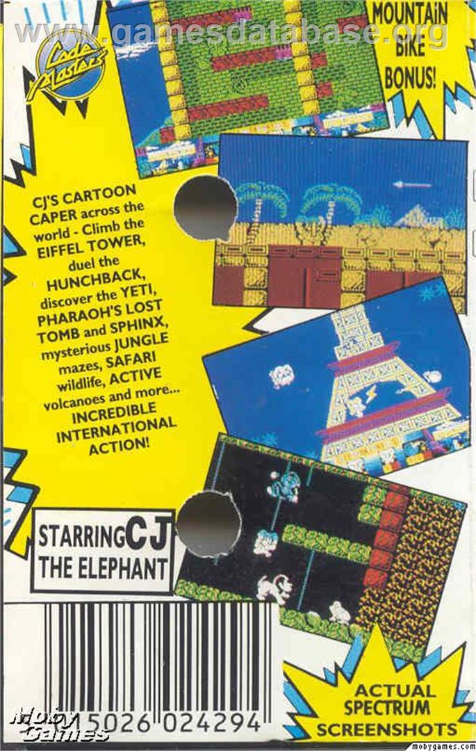 CJ's Elephant Antics - Microsoft DOS - Artwork - Box Back