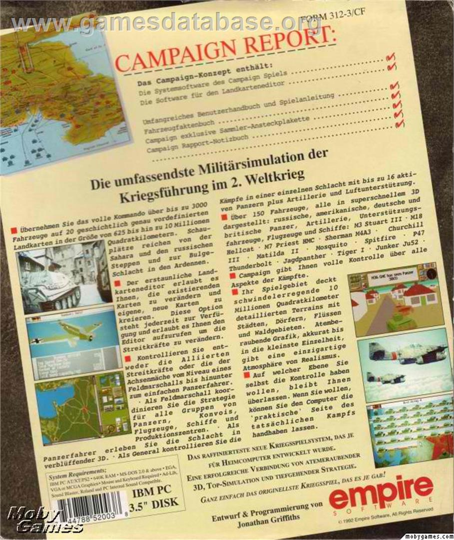 Campaign - Microsoft DOS - Artwork - Box Back