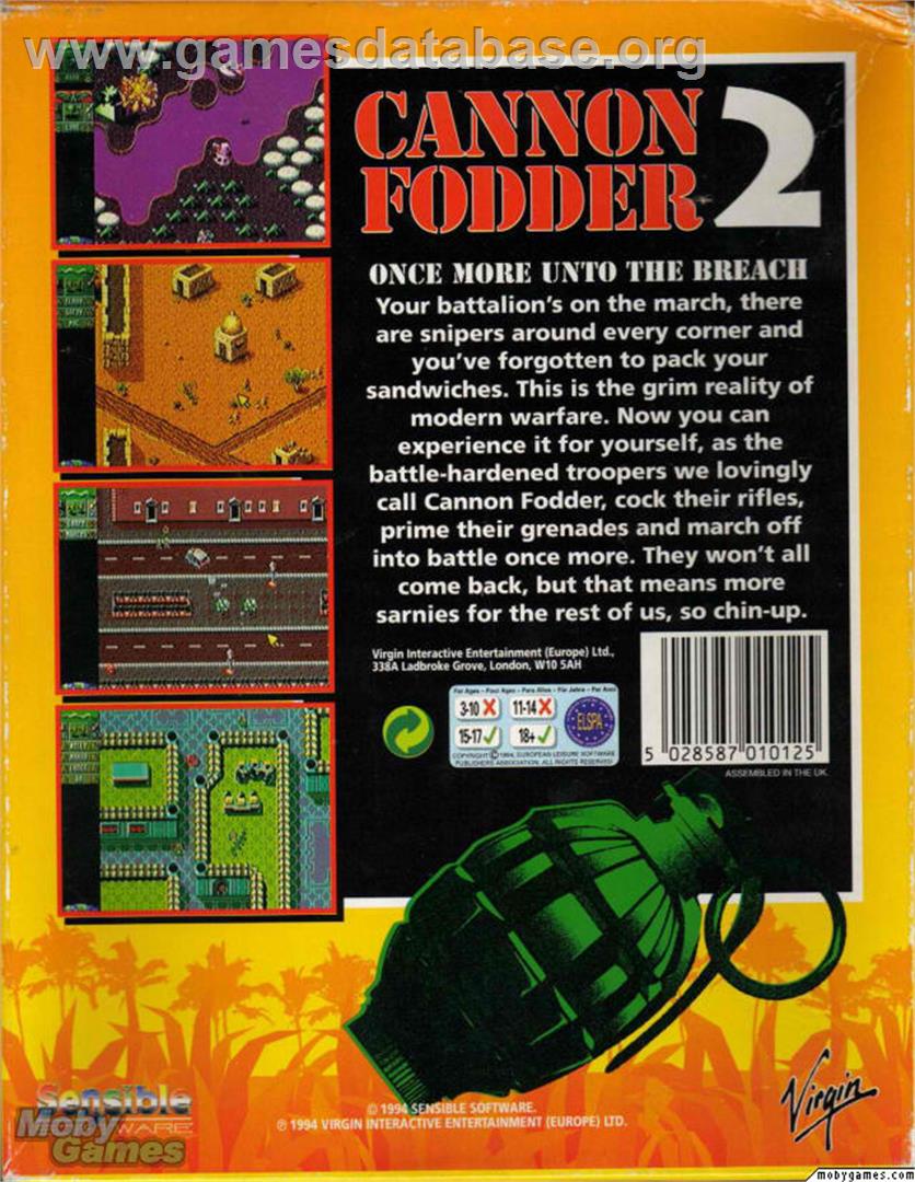 Cannon Fodder 2 - Microsoft DOS - Artwork - Box Back