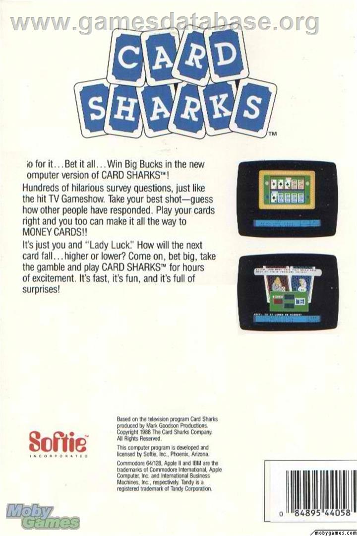 Card Sharks - Microsoft DOS - Artwork - Box Back
