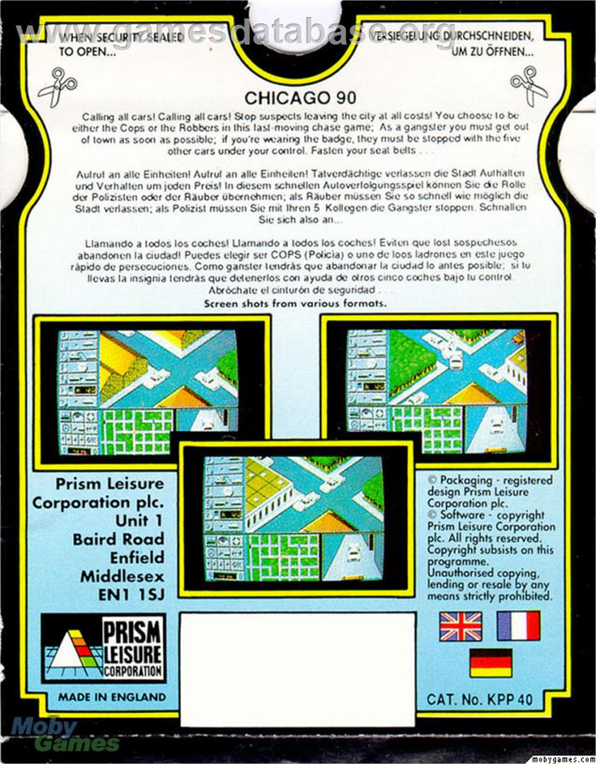 Chicago 90 - Microsoft DOS - Artwork - Box Back