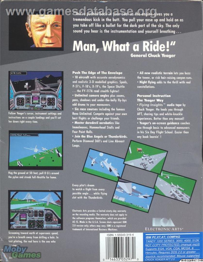 Chuck Yeager's Advanced Flight Trainer 2.0 - Microsoft DOS - Artwork - Box Back
