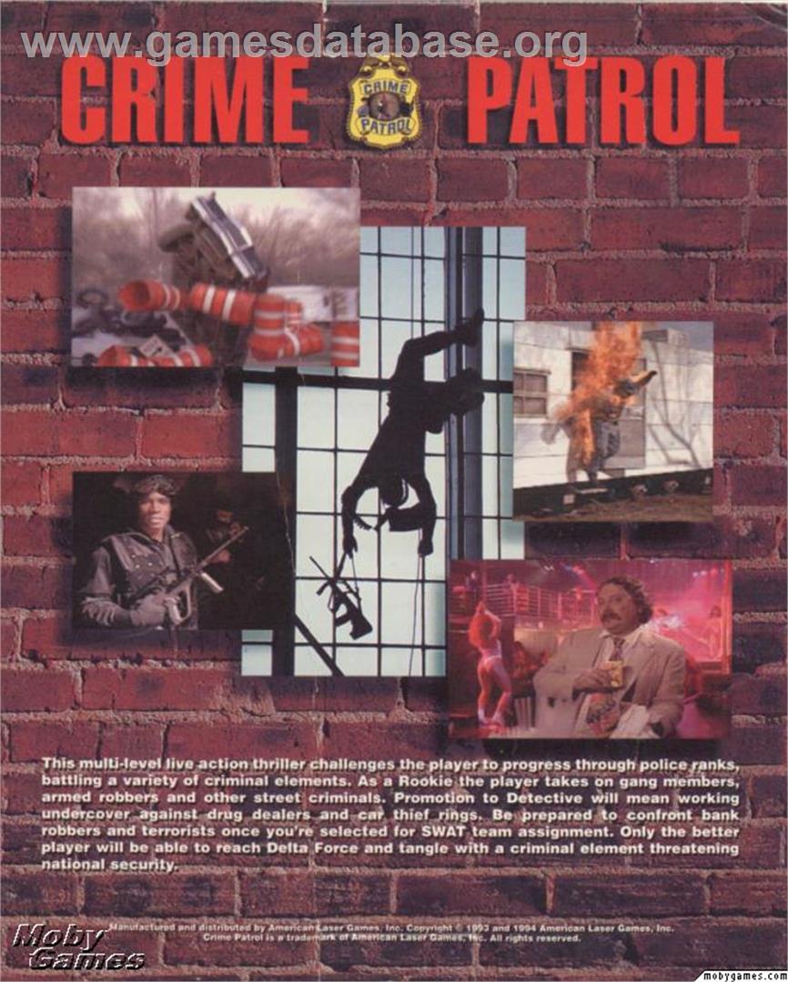 Crime Patrol - Microsoft DOS - Artwork - Box Back