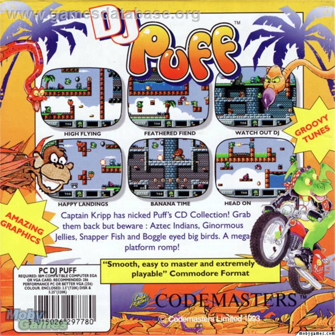 DJ Puff's Volcanic Capers - Microsoft DOS - Artwork - Box Back