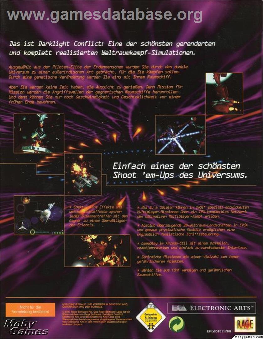 Darklight Conflict - Microsoft DOS - Artwork - Box Back