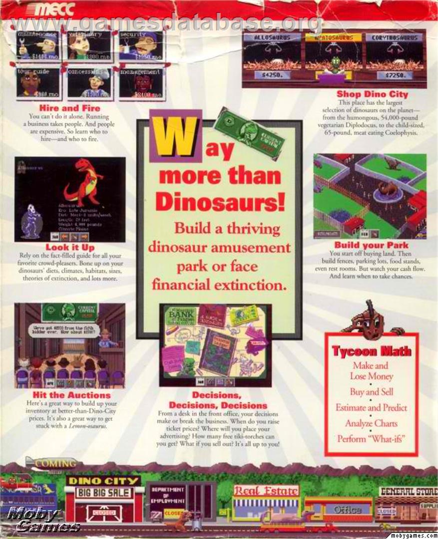 Dinopark Tycoon - Microsoft DOS - Artwork - Box Back