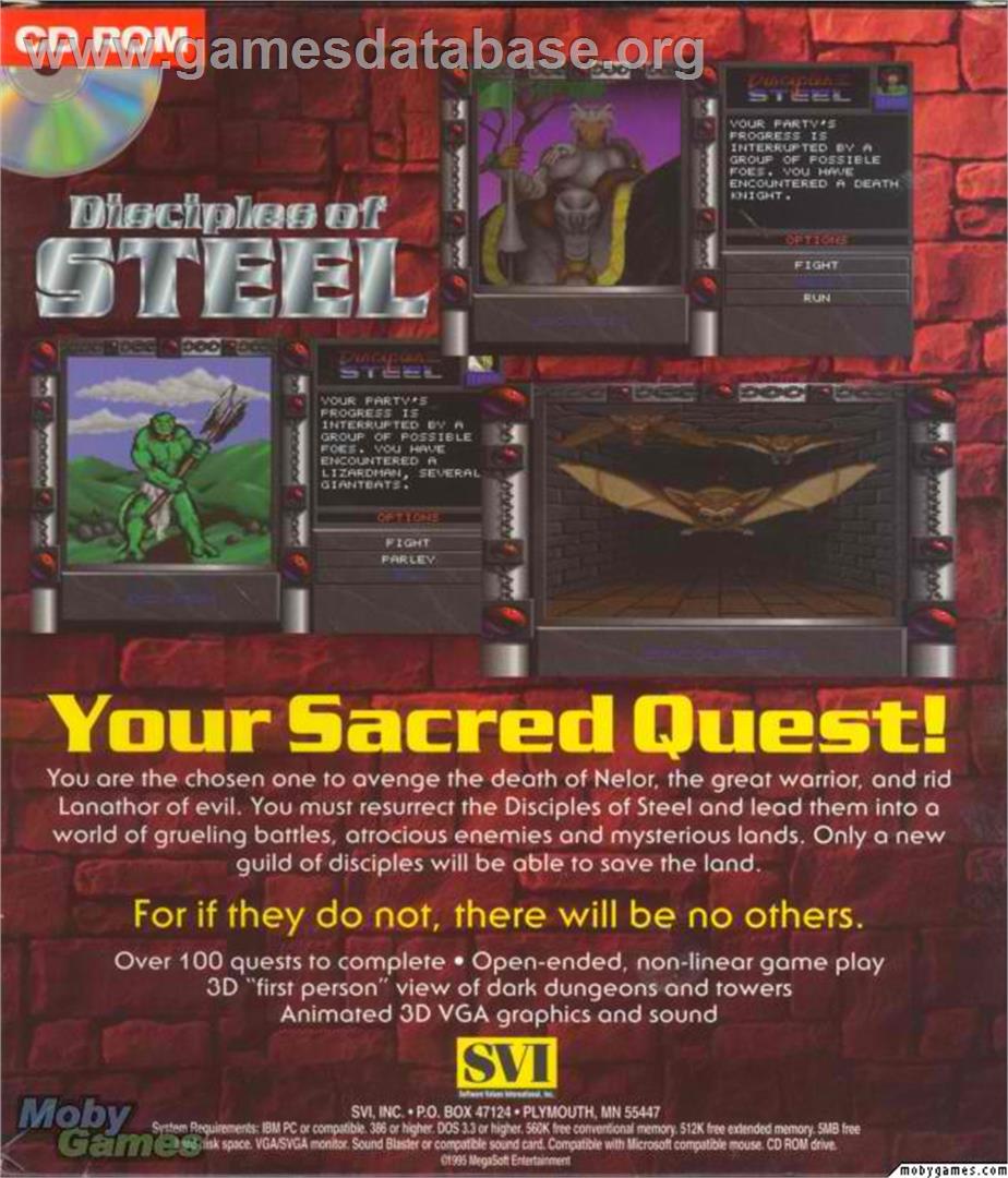 Disciples of Steel - Microsoft DOS - Artwork - Box Back