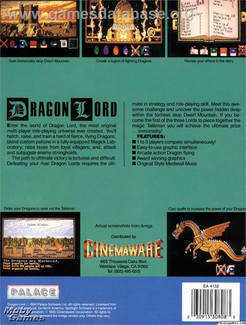 Dragon Lord - Microsoft DOS - Artwork - Box Back