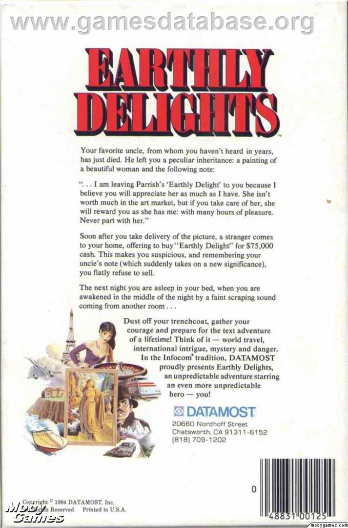 Earthly Delights - Microsoft DOS - Artwork - Box Back