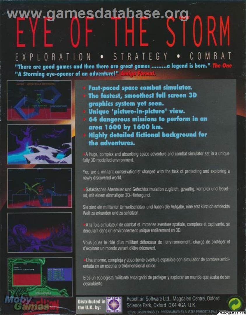 Eye of the Storm - Microsoft DOS - Artwork - Box Back