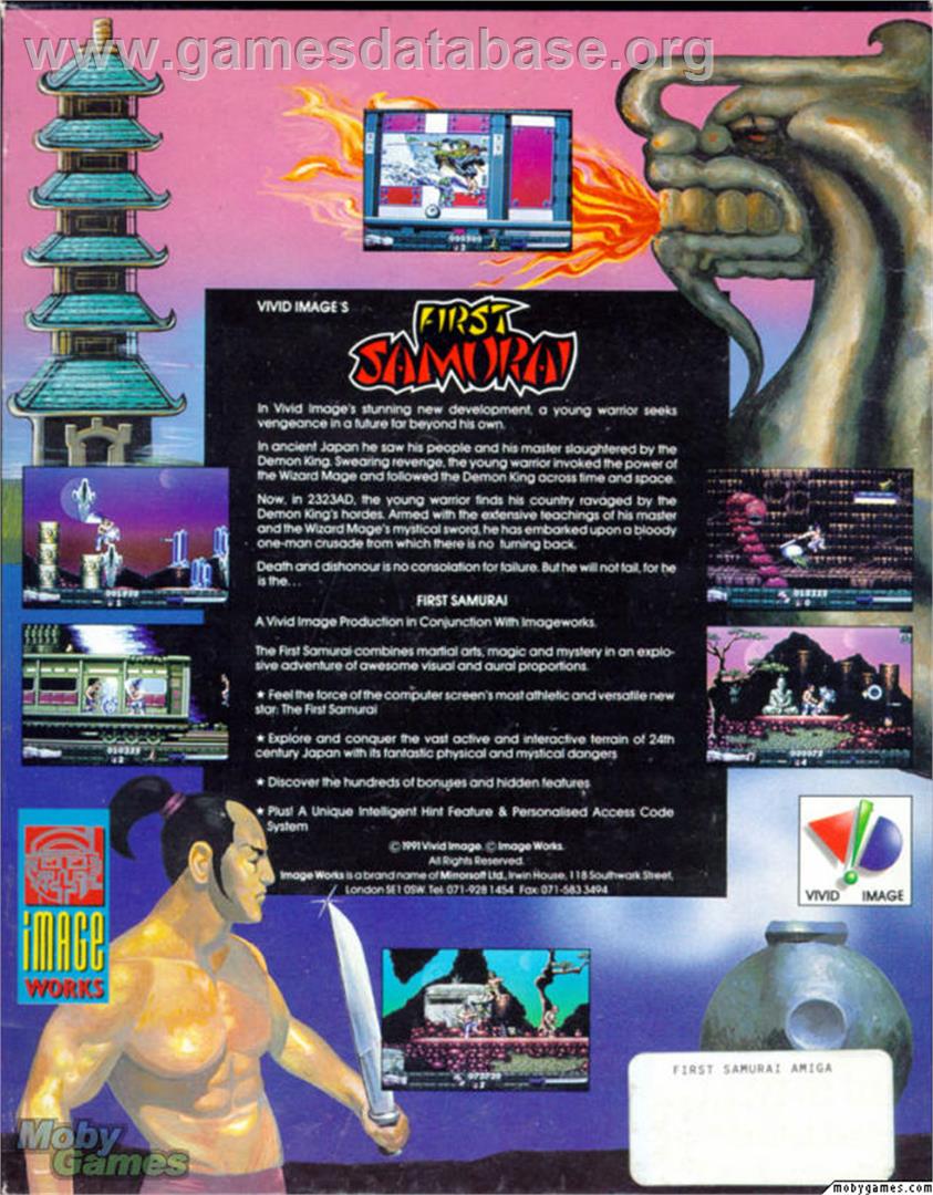 First Samurai - Microsoft DOS - Artwork - Box Back