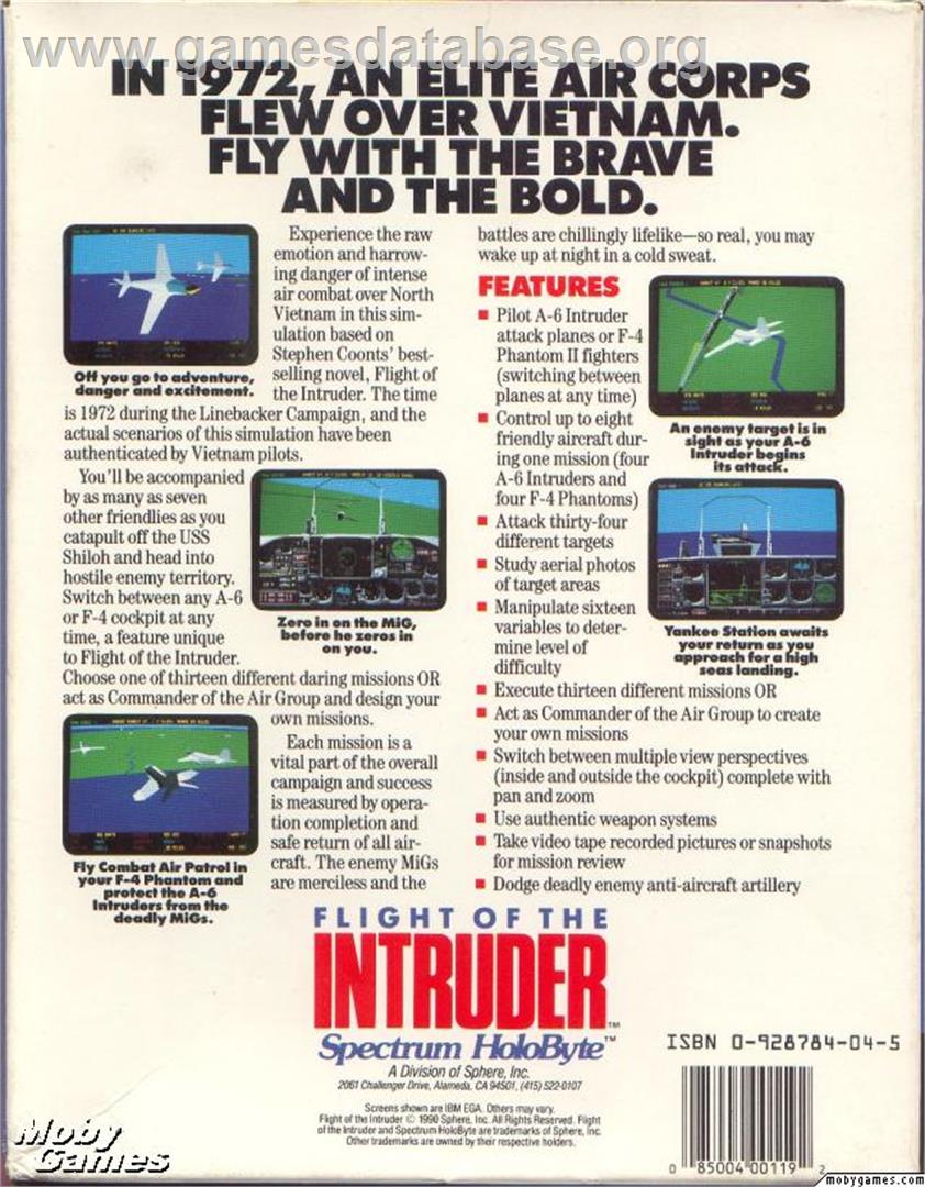Flight of the Intruder - Microsoft DOS - Artwork - Box Back