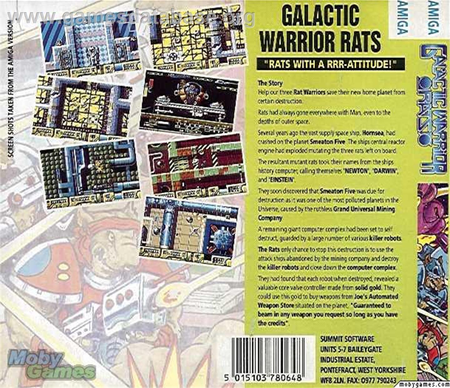 Galactic Warrior Rats - Microsoft DOS - Artwork - Box Back