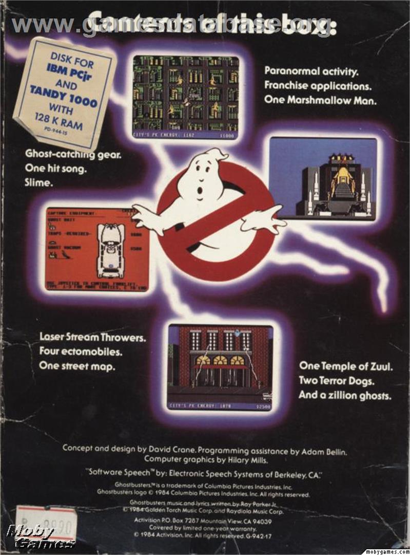 Ghostbusters - Microsoft DOS - Artwork - Box Back