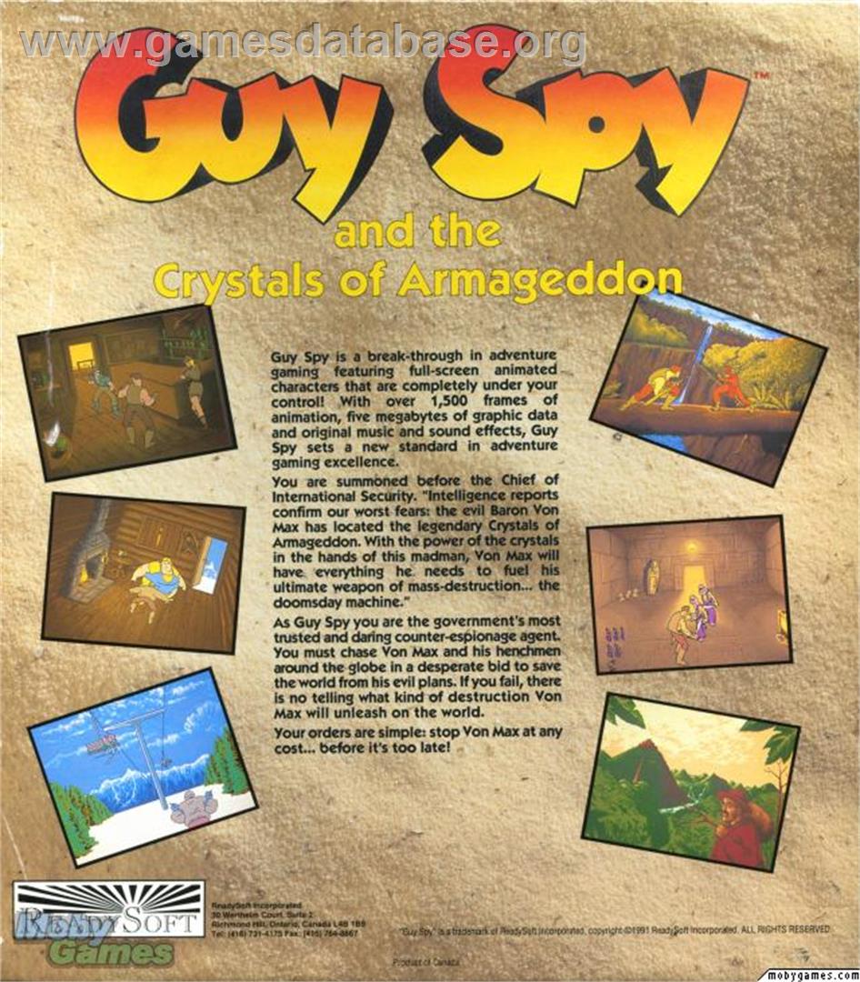 Guy Spy and the Crystals of Armageddon - Microsoft DOS - Artwork - Box Back