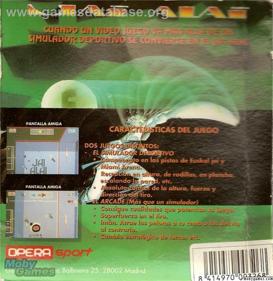 Jai Alai - Microsoft DOS - Artwork - Box Back