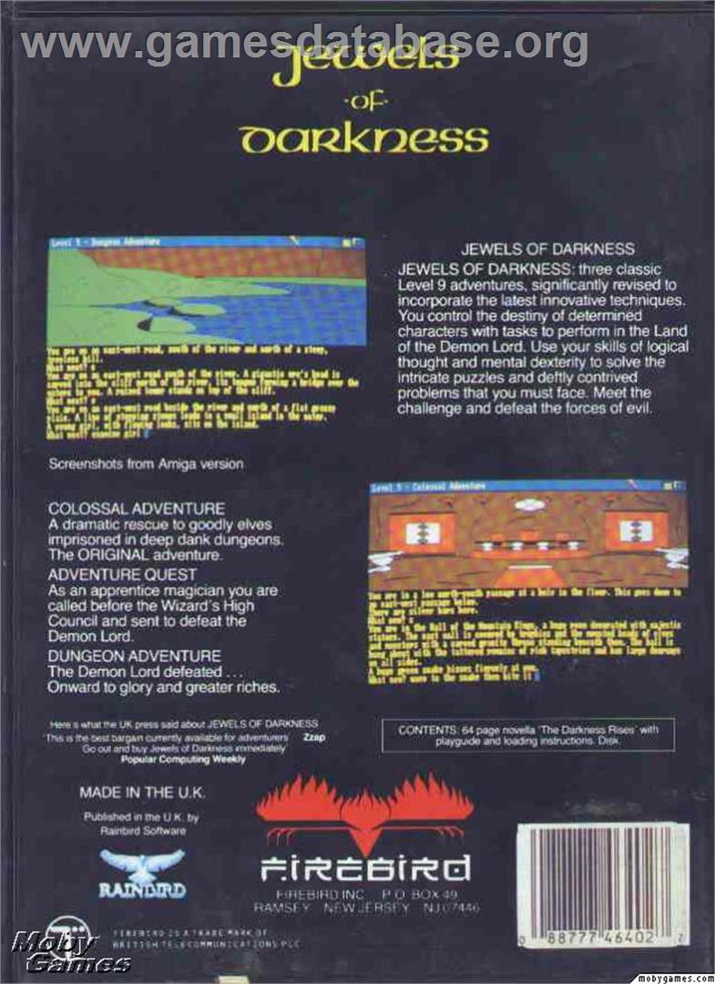 Jewels of Darkness - Microsoft DOS - Artwork - Box Back