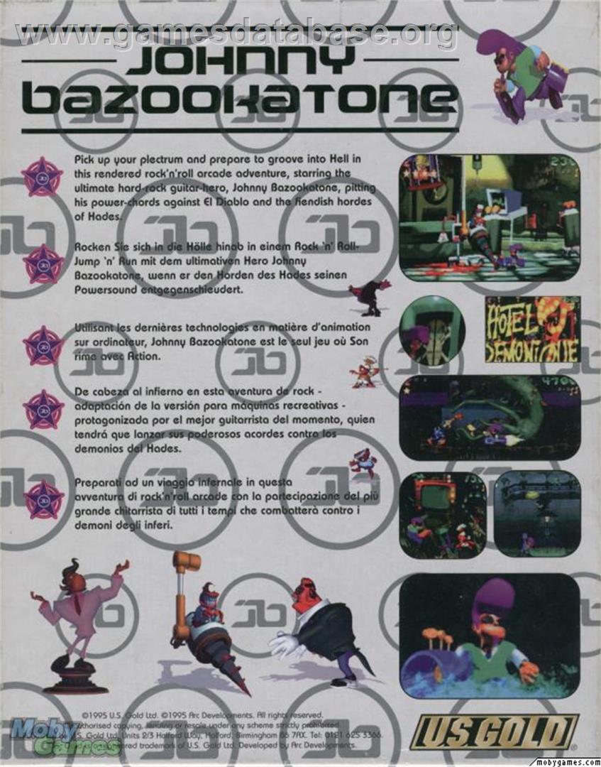 Johnny Bazookatone - Microsoft DOS - Artwork - Box Back
