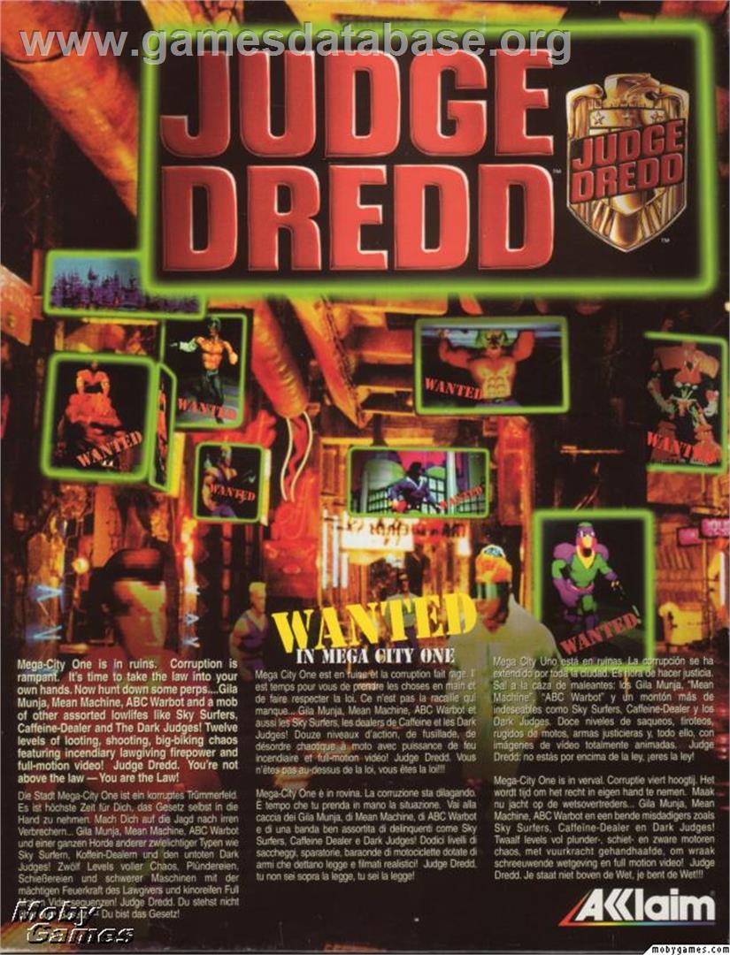 Judge Dredd - Microsoft DOS - Artwork - Box Back