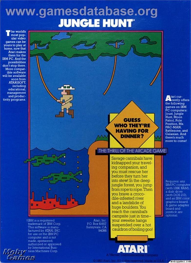 Jungle Hunt - Microsoft DOS - Artwork - Box Back