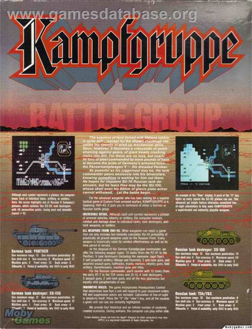 Kampfgruppe - Microsoft DOS - Artwork - Box Back
