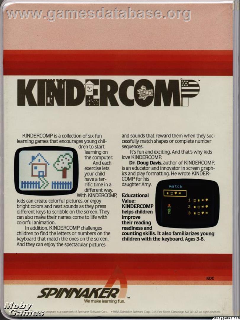 Kindercomp - Microsoft DOS - Artwork - Box Back