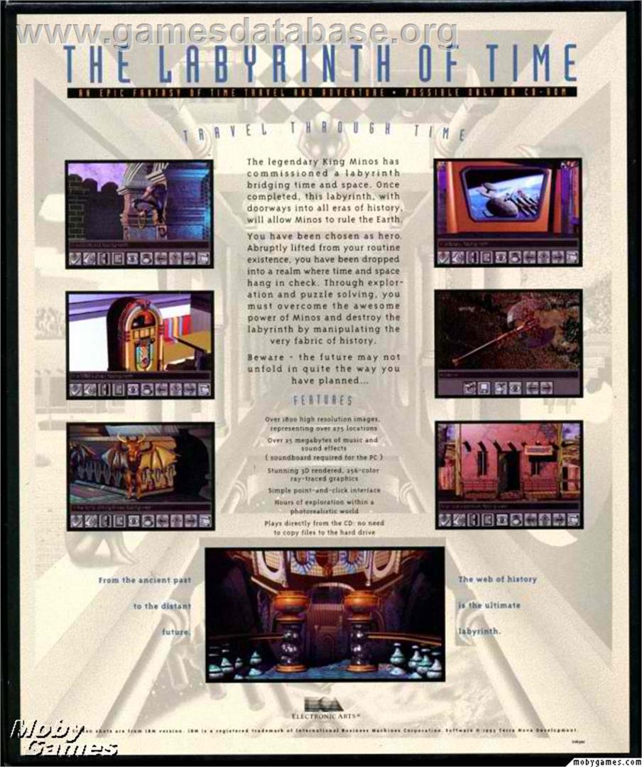 Labyrinth of Time - Microsoft DOS - Artwork - Box Back