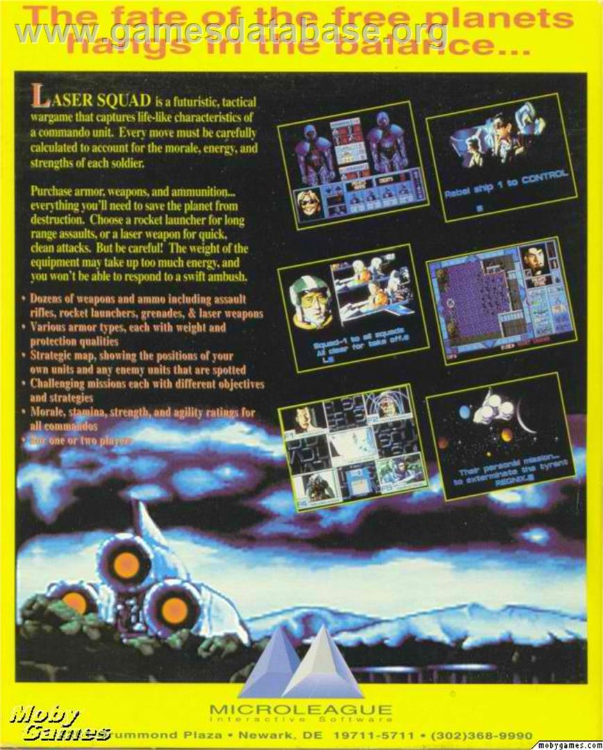 Laser Squad - Microsoft DOS - Artwork - Box Back