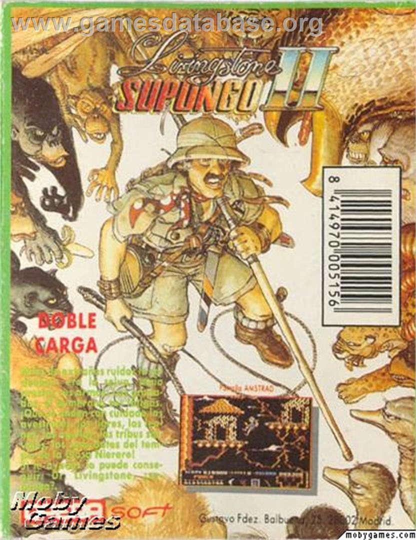 Livingstone Supongo 2 - Microsoft DOS - Artwork - Box Back