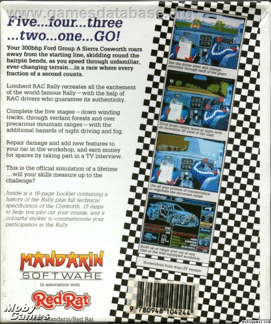 Lombard RAC Rally - Microsoft DOS - Artwork - Box Back