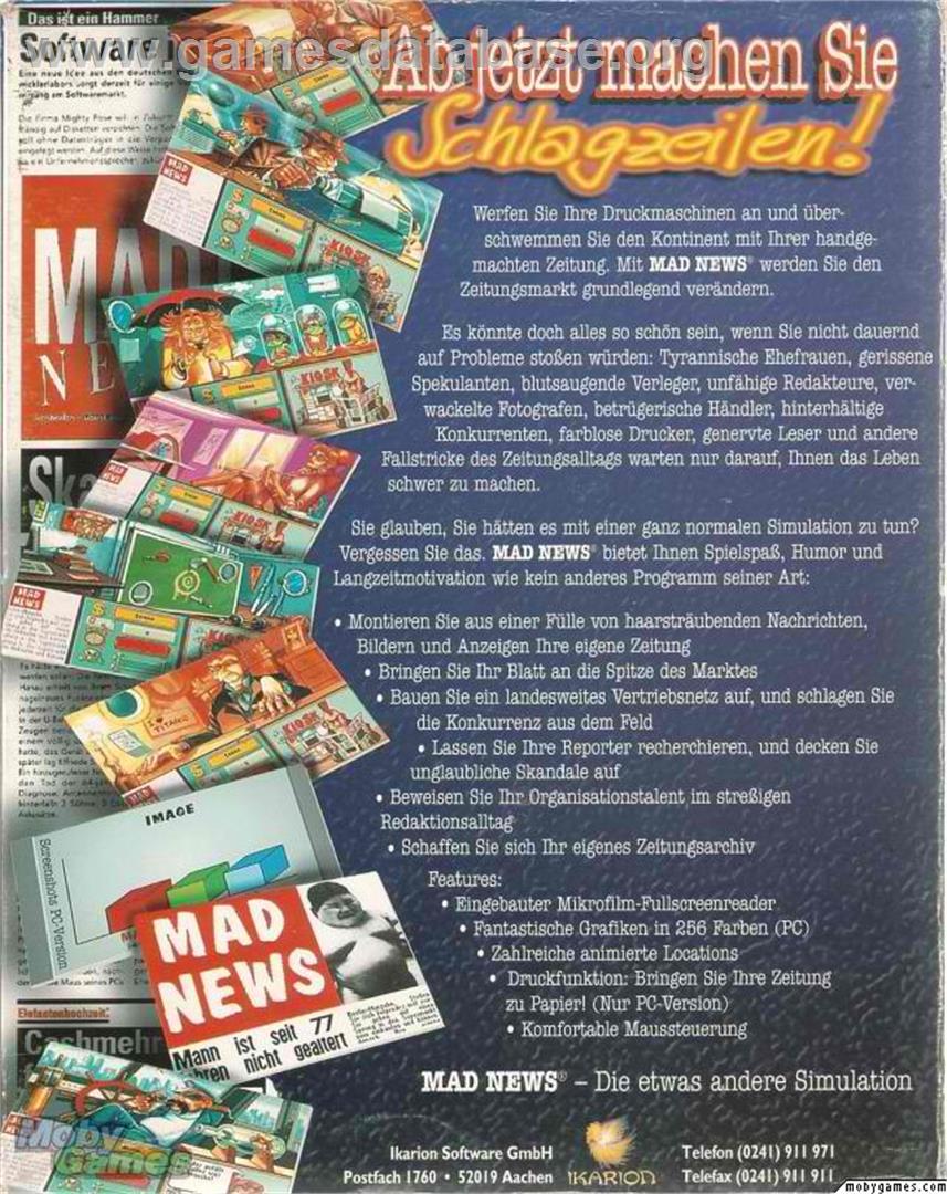 Mad News - Microsoft DOS - Artwork - Box Back